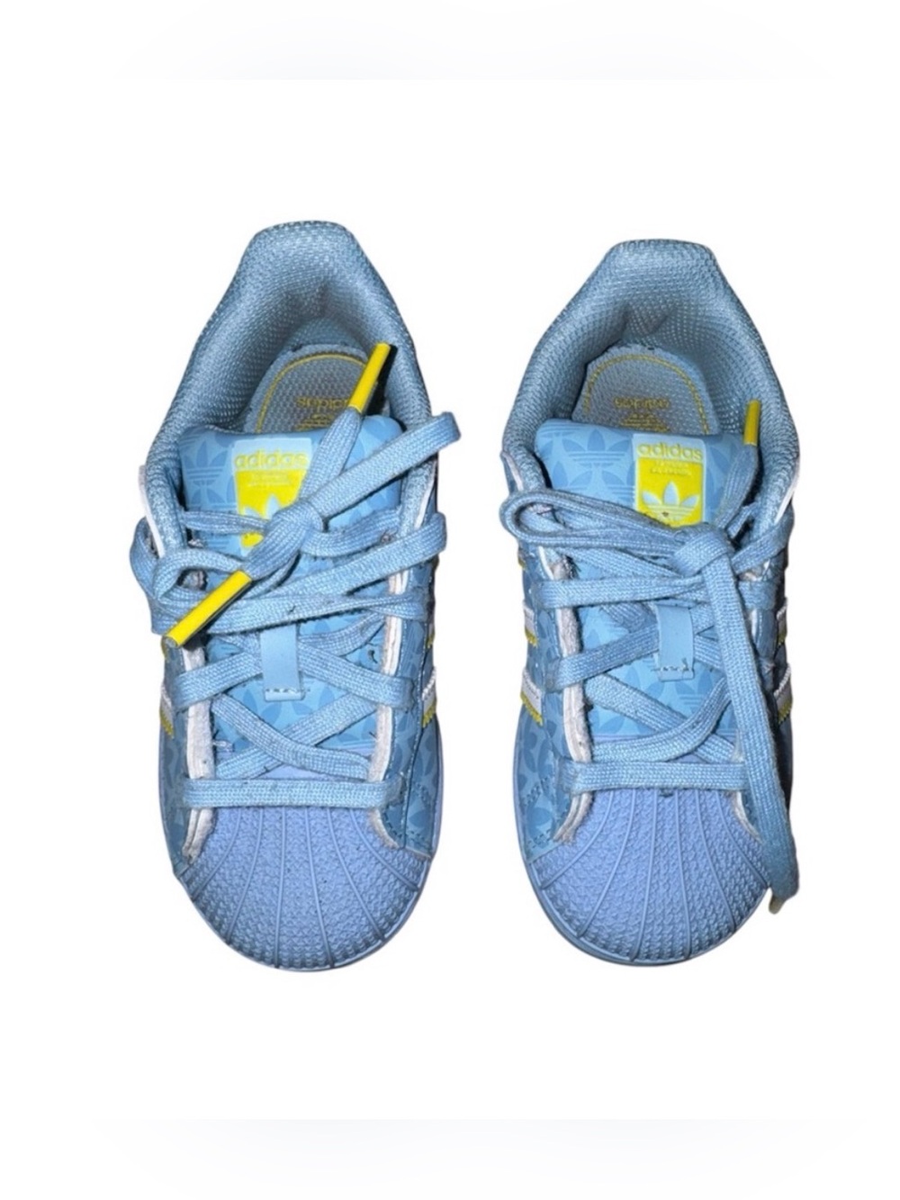 Adidas Kids Unisex Superstar Light Blue Lace Up Sneakers